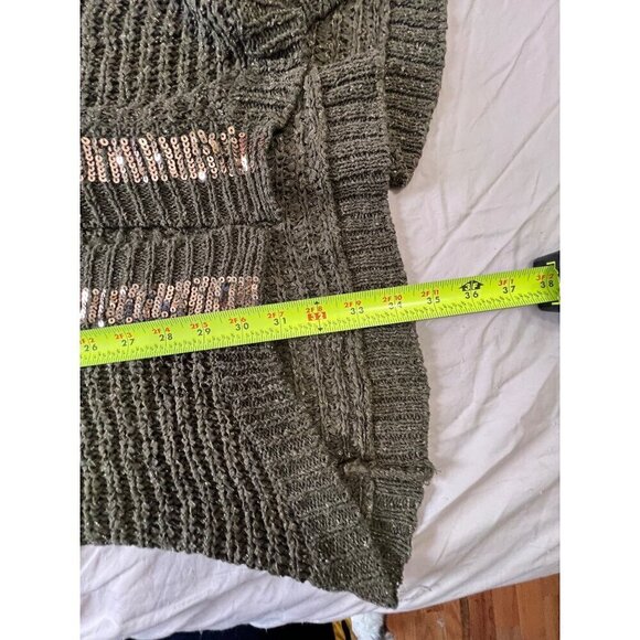 Chicos Womens Open Front Sequin Trim Cardigan Sz Chicos 2 US 12 Large - Picture 5 of 8